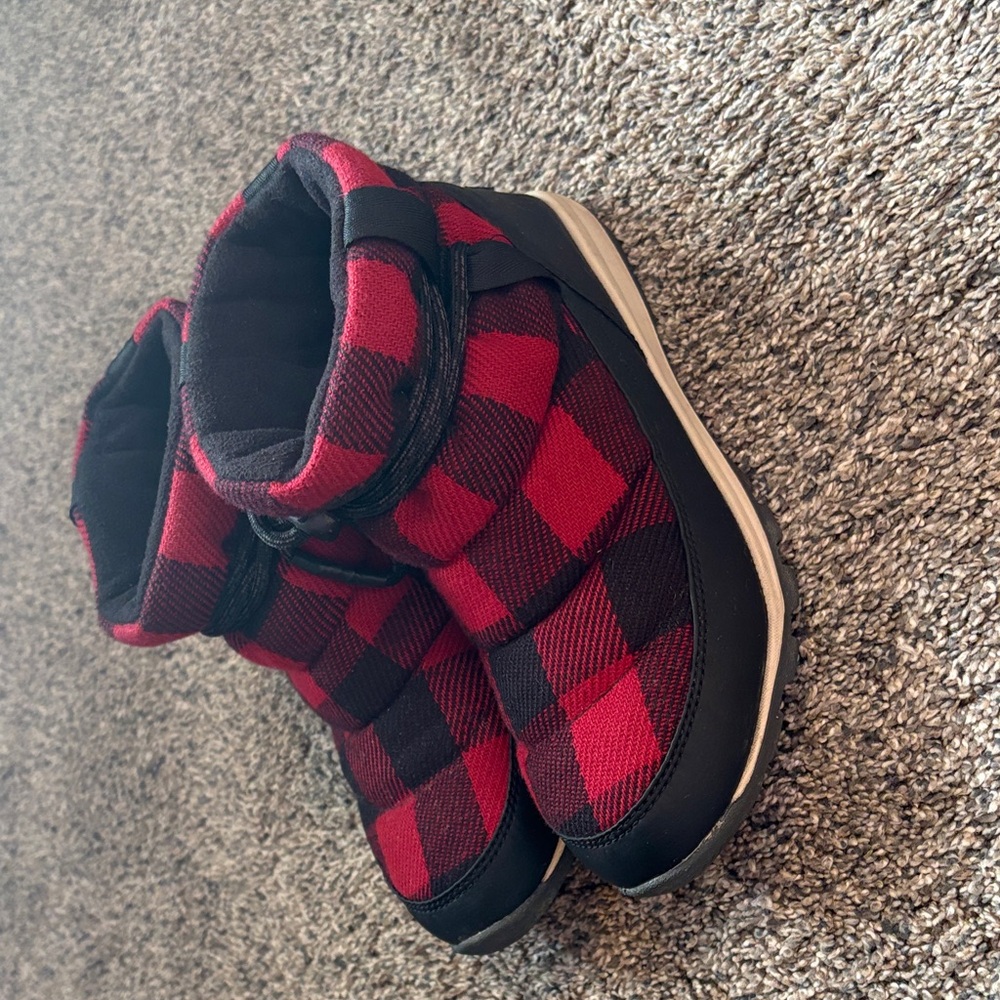 Sorel Red and Black Checkered Boots